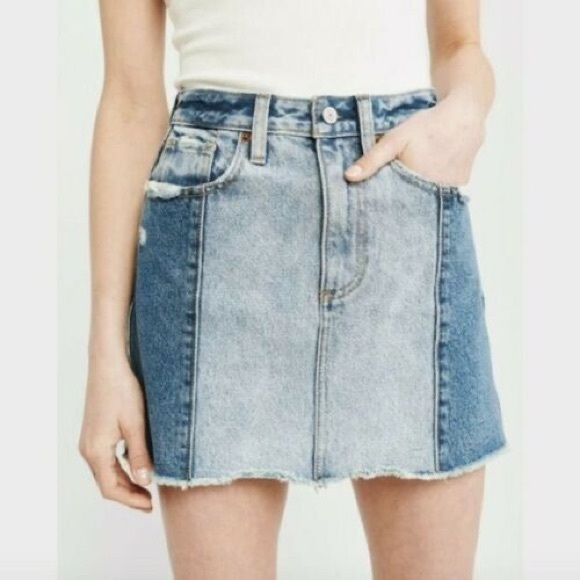 Abercrombie and Fitch Two Tone Denim Skirt - Picture 1 of 2